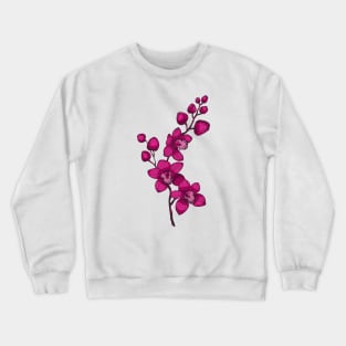 branch with purple orchid flowers Crewneck Sweatshirt